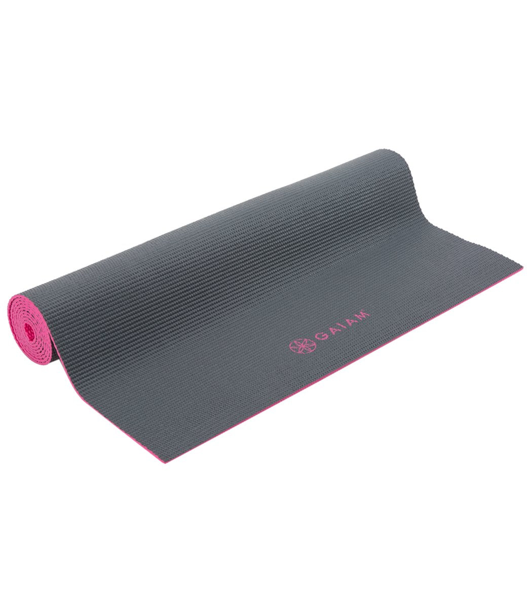 Gaiam 2-Color Pink/Grey Classic Yoga Mat 68" 3mm