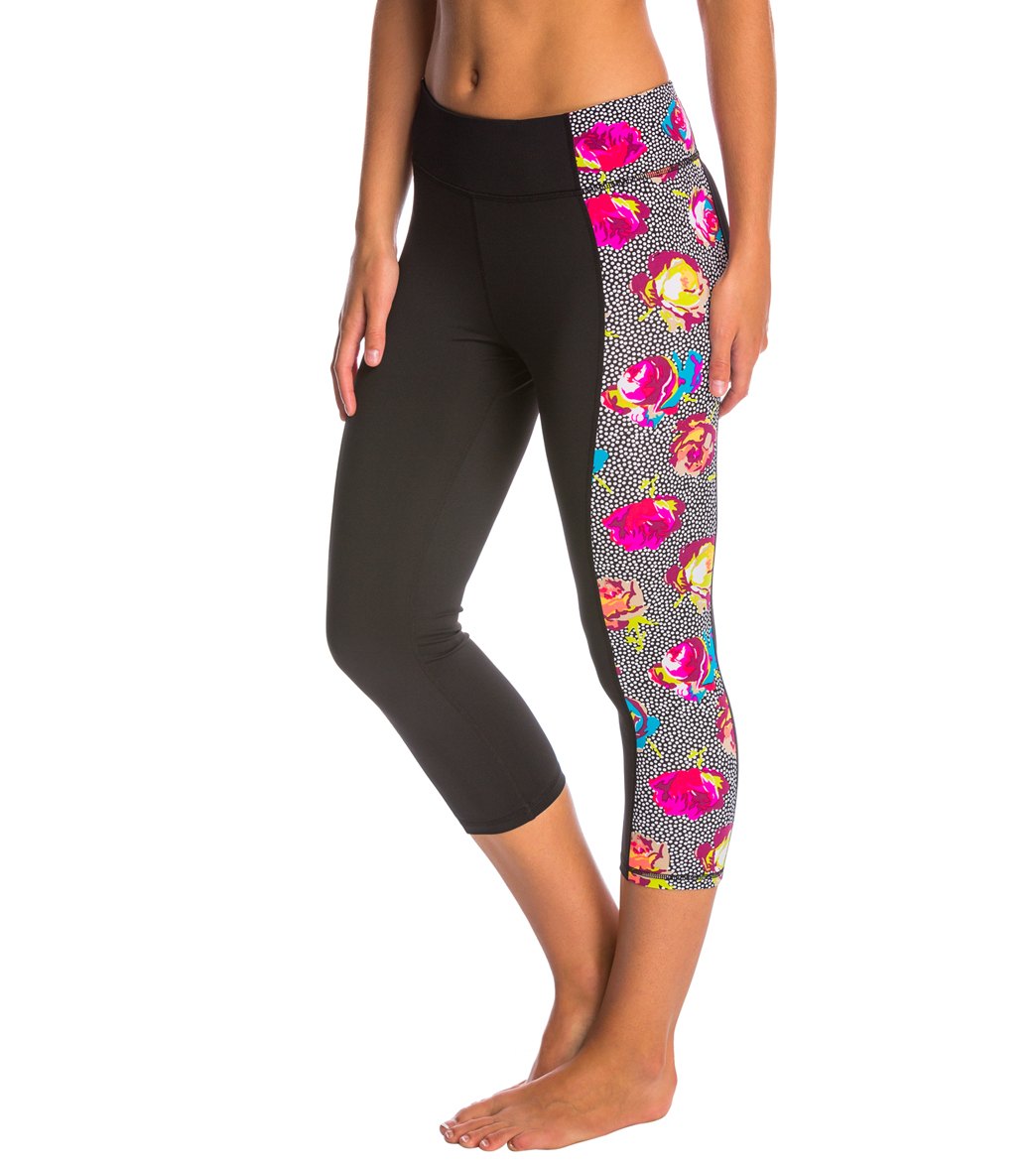 Betsey Johnson Printed Side Panel Crop Yoga Leggings