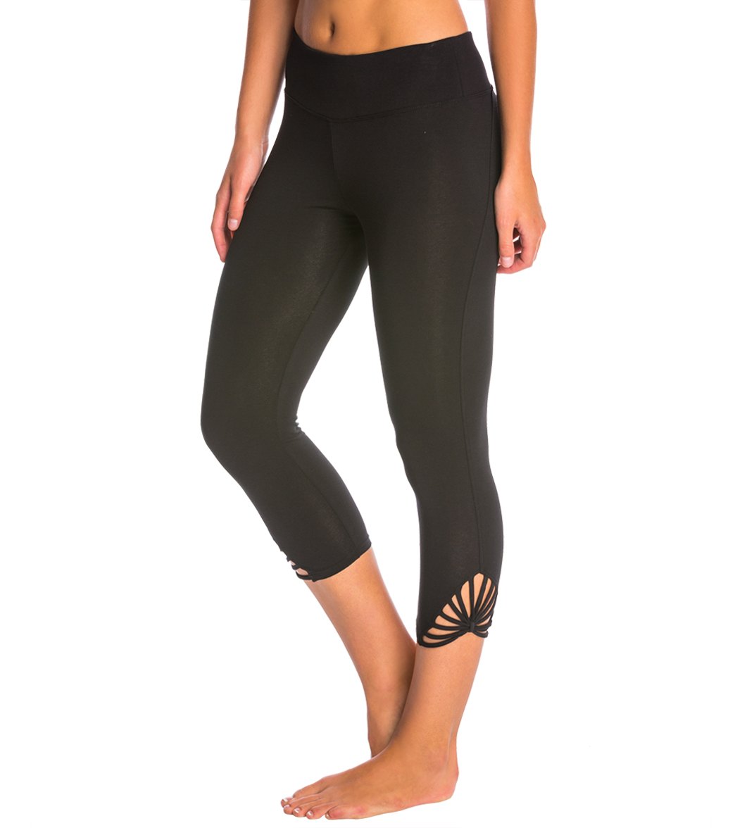 Betsey Johnson Strappy Sunburst Crop Yoga Leggings