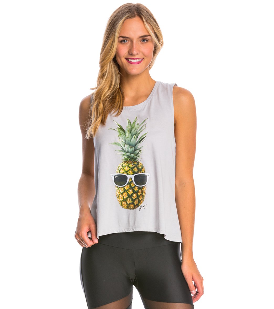 Betsey Johnson Pineapple Shades Workout Tank Top