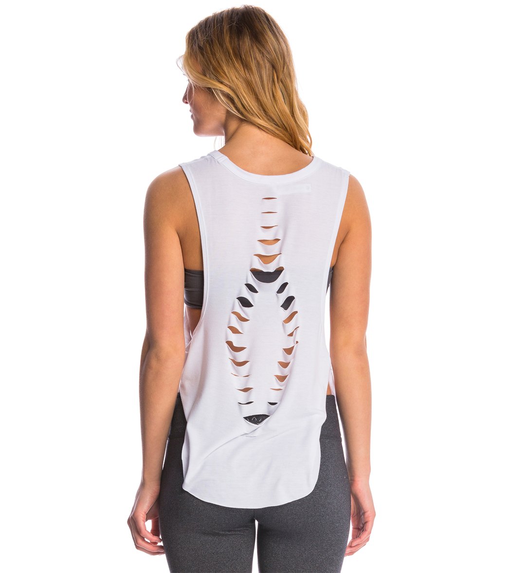 Glyder Twisted Diamond Shredded Short Sleeve Yoga Shirt