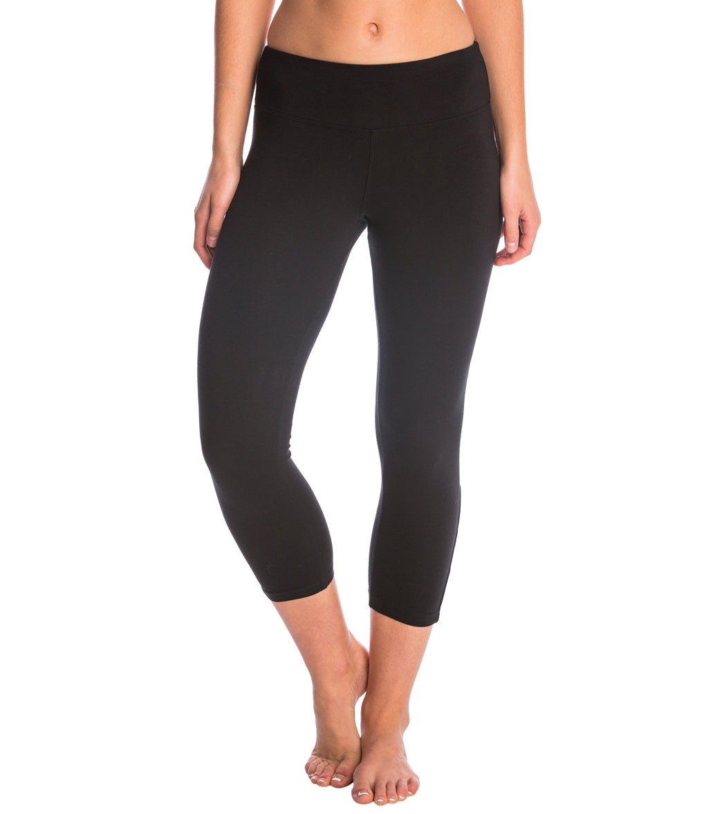 Hard Tail Flat Waist Cage Cotton Yoga Capris